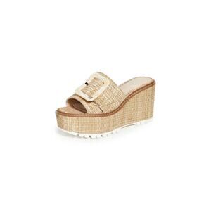 Sam Edelman Natural Woven Platform Wedge Sandal with White Sole